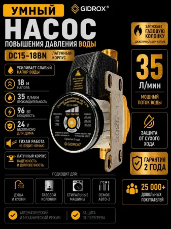 Насос для повышения давления воды GIDROX DC15-18BN